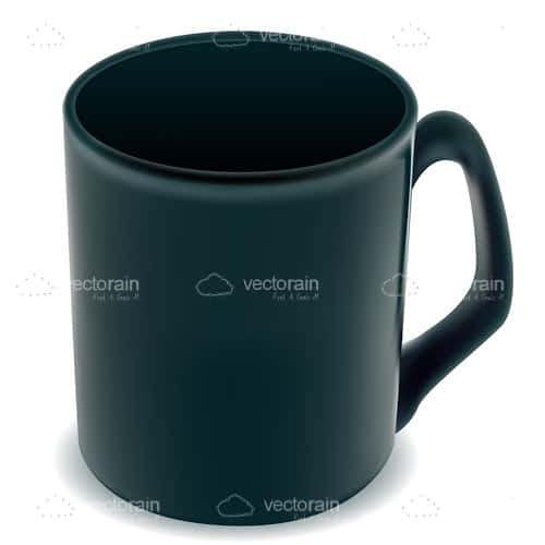 Realistic Teal Coloured Coffee Mug